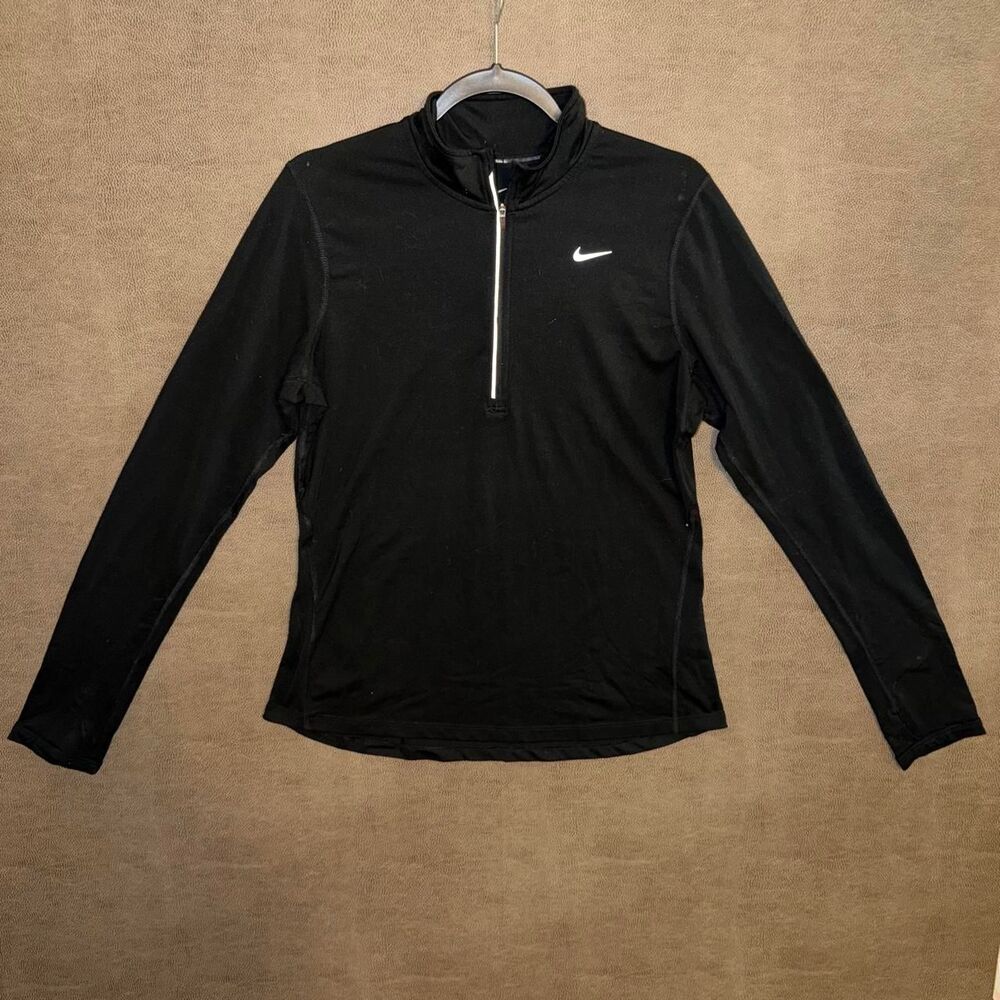 Nike Dri-Fit women’s black long sleeve quarter zip top size M